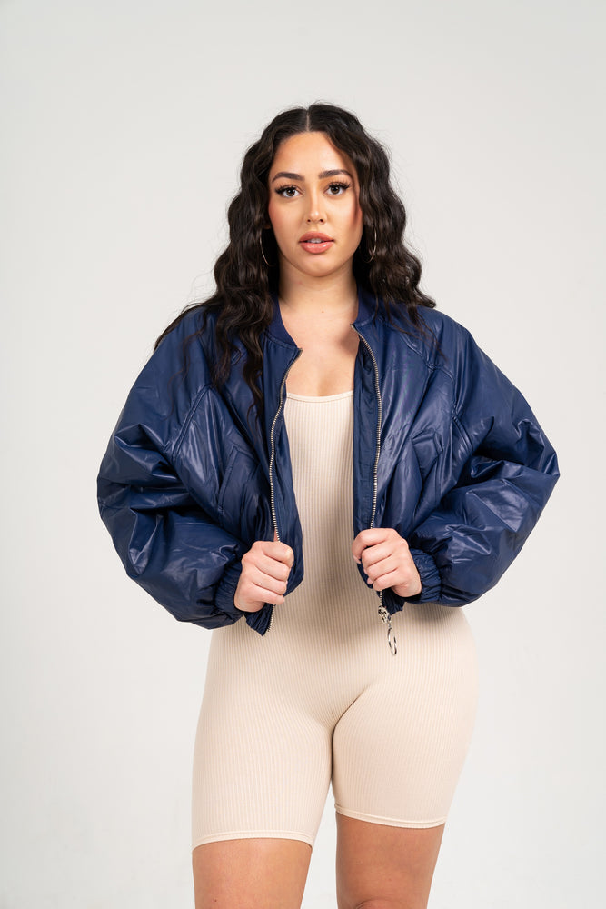 
                  
                    Heidi Oversized Bomber Jacket l Navy
                  
                