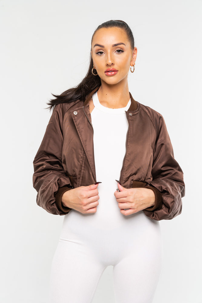 
                  
                    Lena Cropped Bomber Jacket
                  
                